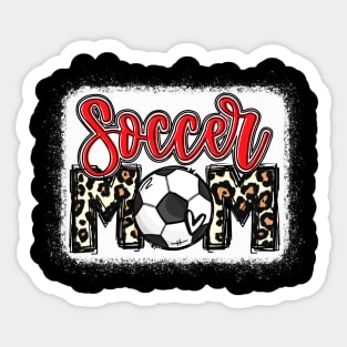 Soccer Mom Red Leopard Sticker